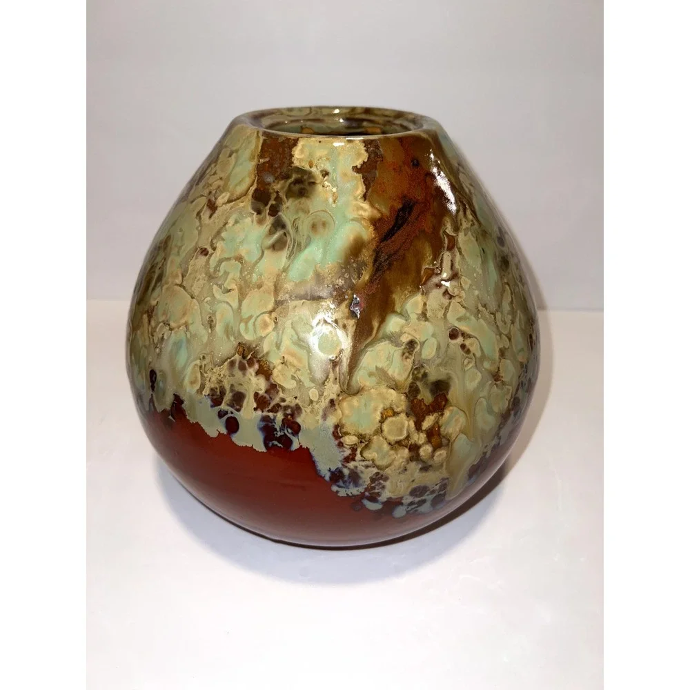 Vintage Japanese Hand Thrown‎ Studio Art Pottery, beautiful glaze vase